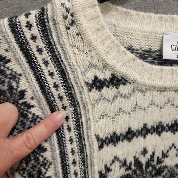 Cabi Fair Isle Pullover Sweater Womens Size Small Snowflake Metallic Cozy Comfy - Picture 9 of 9